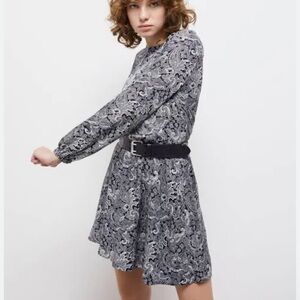 THE KOOPLES Monochrome Paisley Long Sleeve Dress